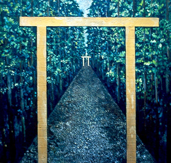 Yukio Kevin Iraha's abstract interpretation of gate. Forest and road to spiritual calmness. 