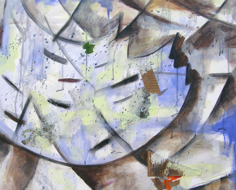 Yukio Kevin Iraha's mixed media abstract image of river. 