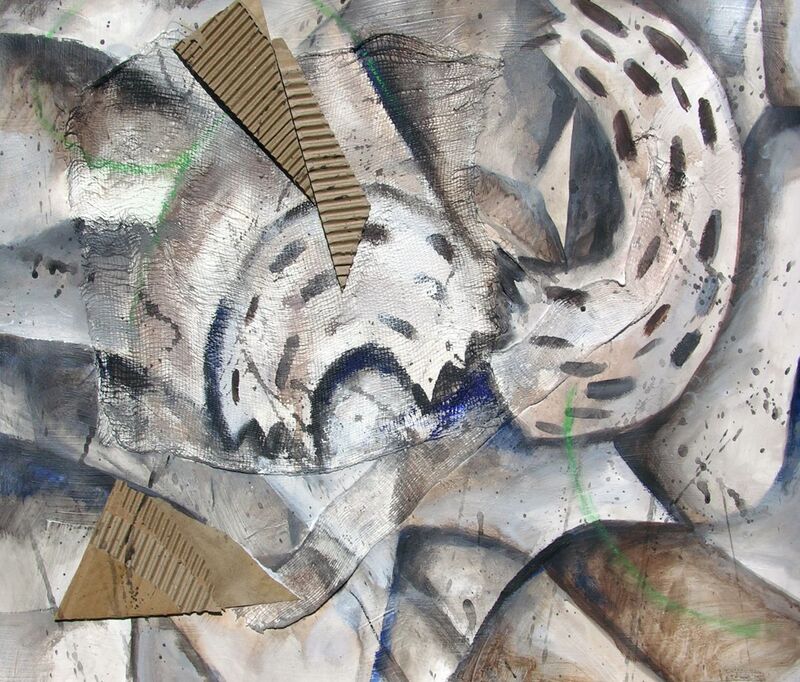 Yukio Kevin Iraha's mixed media abstract image of river. 